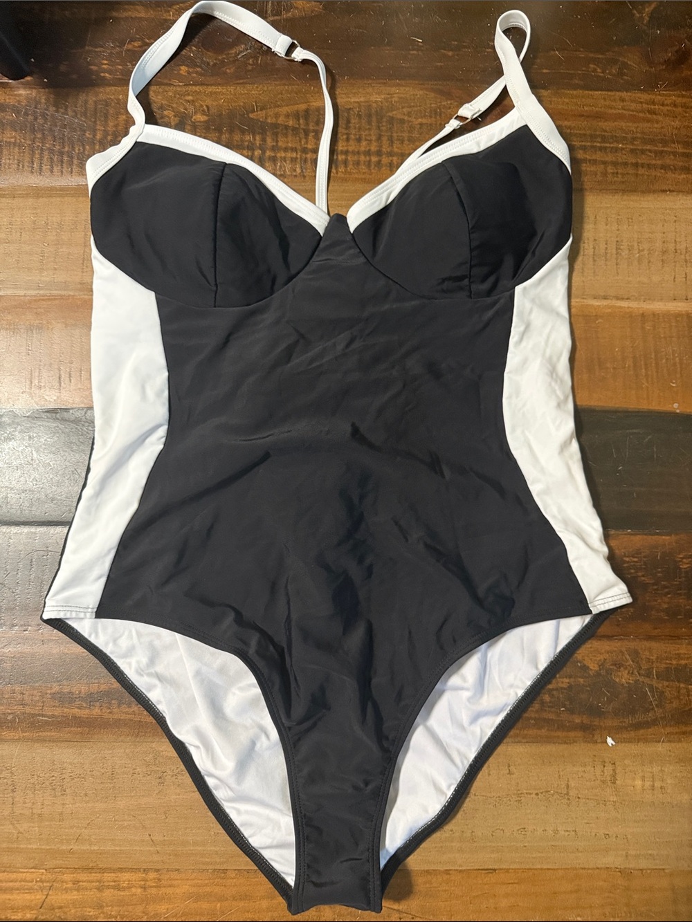 Classic Black & White One-Piece Swimsuit